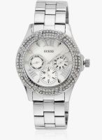 Guess Guess Ladies Sport Silver/White Analog Watch