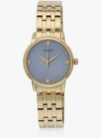 Guess Guess Lady Wafer Analog Blue Golden Watch