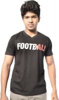 Hueman Printed Men's V-neck Black T-Shirt