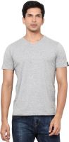 La Seven Solid Men's V-neck Grey T-Shirt