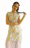 Misa Misa Casual Floral Print Women's Kurti(Yellow)