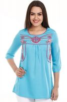 Mustard Casual Solid Women's Kurti(Blue)