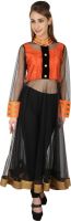 Natty India Party Solid Women's Kurti(Black, Orange)