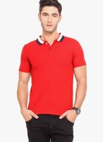 Northern Lights Red Solid Polo T-Shirts