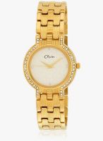 Olvin 16127-Ym01 Golden/White Analog Watch