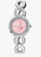 Olvin 16138-Sm02 Silver/Pink Analog Watch