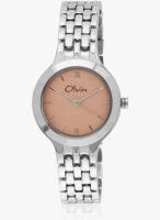 Olvin 1676-Sm02 Silver/Pink Analog Watch