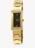 Olvin 1681-Ym)3 Golden/Black Analog Watch