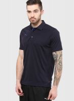 Puma Navy Blue Solid Polo T-Shirts