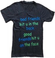 Purple Square Printed Men's V-neck Black T-Shirt