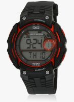 Q&Q M086j004y -S Black/Red Digital Watch