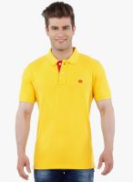 R&C Yellow Solid Polo T-Shirt