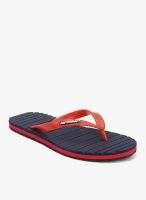 Sole Threads Grooves Red Flip Flops