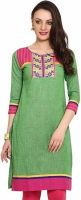 Span Casual Printed Women's Kurti(Light Green)