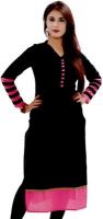 Stylum Casual Solid Women's Kurti(Black, Pink)