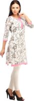 Suhi Casual Printed Women's Kurti(White)