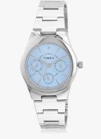 Timex J102-C Silver/Blue Analog Watch