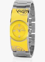 Titan Purple 9818SM04 Silver/Yellow Analog Watch
