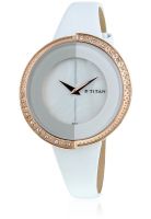 Titan Purple 9943Wl01 White Analog Watch
