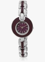 Titan Purple NB9869SH01 Red/Silver Analog Watch