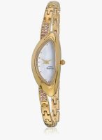 Titan Raga Nd9934Ym01J Gold/White Analog Watch