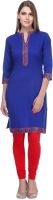 Varanga Casual Self Design Women's Kurti(Blue)