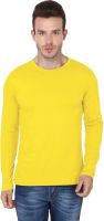 99Tshirts Solid Men's Round Neck Yellow T-Shirt