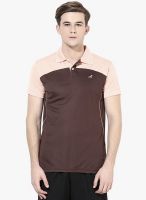 American Crew Brown Solid Polo T-Shirt