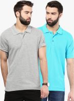 American Crew Pack Of 2 Multicoloured Colored Solid Polo T-Shirt