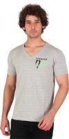 Anger Beast Printed Men's V-neck Grey T-Shirt