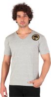 Anger Beast Printed Men's V-neck Grey T-Shirt