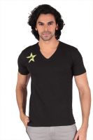 Anger Beast Printed Men's V-neck Black T-Shirt