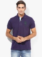 Arrow Purple Solid Polo T Shirt