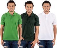 Blaze Solid Men's Polo Neck Multicolor T-Shirt(Pack of 3)
