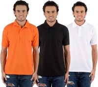 Blaze Solid Men's Polo Neck Multicolor T-Shirt(Pack of 3)