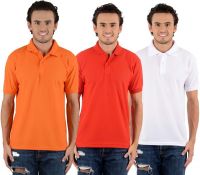 Blaze Solid Men's Polo Neck Multicolor T-Shirt(Pack of 3)