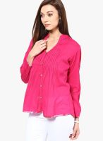 Bohemyan Blue Pink Mulmul Pintuck Shirt