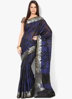 Bunkar Black Printed Silk Blend Saree