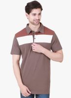 Cherymoya Brown Solid Polo T-Shirt