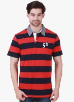 Cherymoya Red Striped Polo T-Shirt