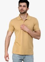 Cotton County Premium Beige Solid Polo T-Shirts