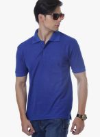 Cotton County Premium Blue Solid Polo T-Shirts