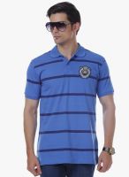 Cotton County Premium Blue Striped Polo T-Shirts