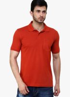 Cotton County Premium Rust Solid Polo T-Shirts