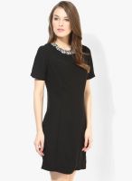 Dorothy Perkins Black Colored Embellished Shift Dress