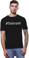 Enquotism Printed Men's Round Neck Black T-Shirt