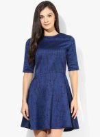 Femella Blue Colored Printed Shift Dress
