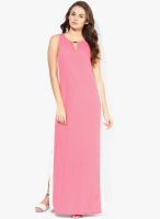 Femella Pink Colored Solid Maxi Dress