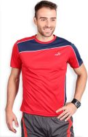 Fitz Solid Men's Round Neck Red T-Shirt