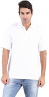 GOFLAUNT Solid Men's Polo Neck White T-Shirt